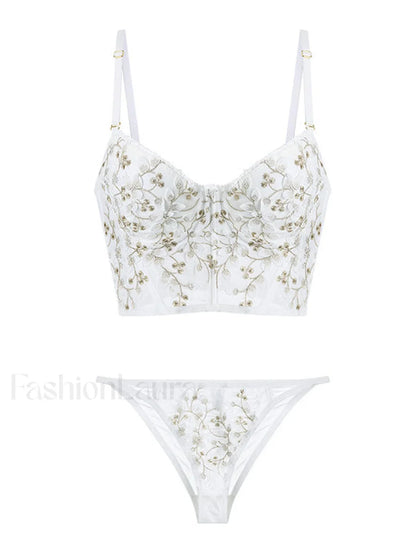 Vintage Lace Embroidery Bustier