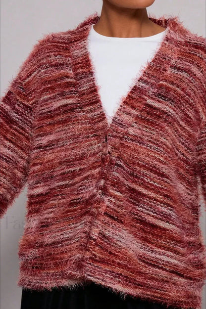 Vintage Stripe V-neck Knit Cardigan