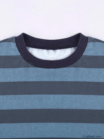 Vintage Striped Pullover Sweatshirt