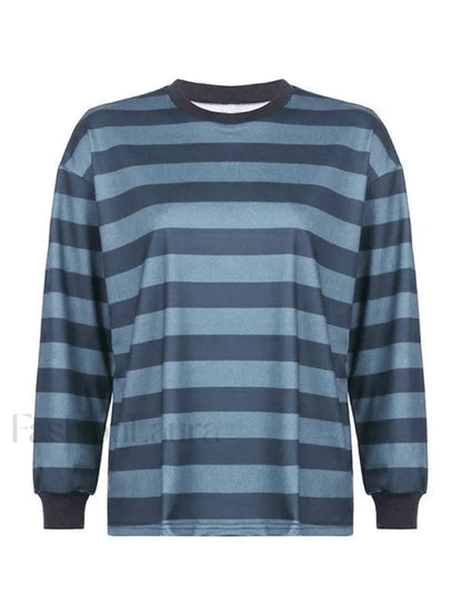 Vintage Striped Pullover Sweatshirt