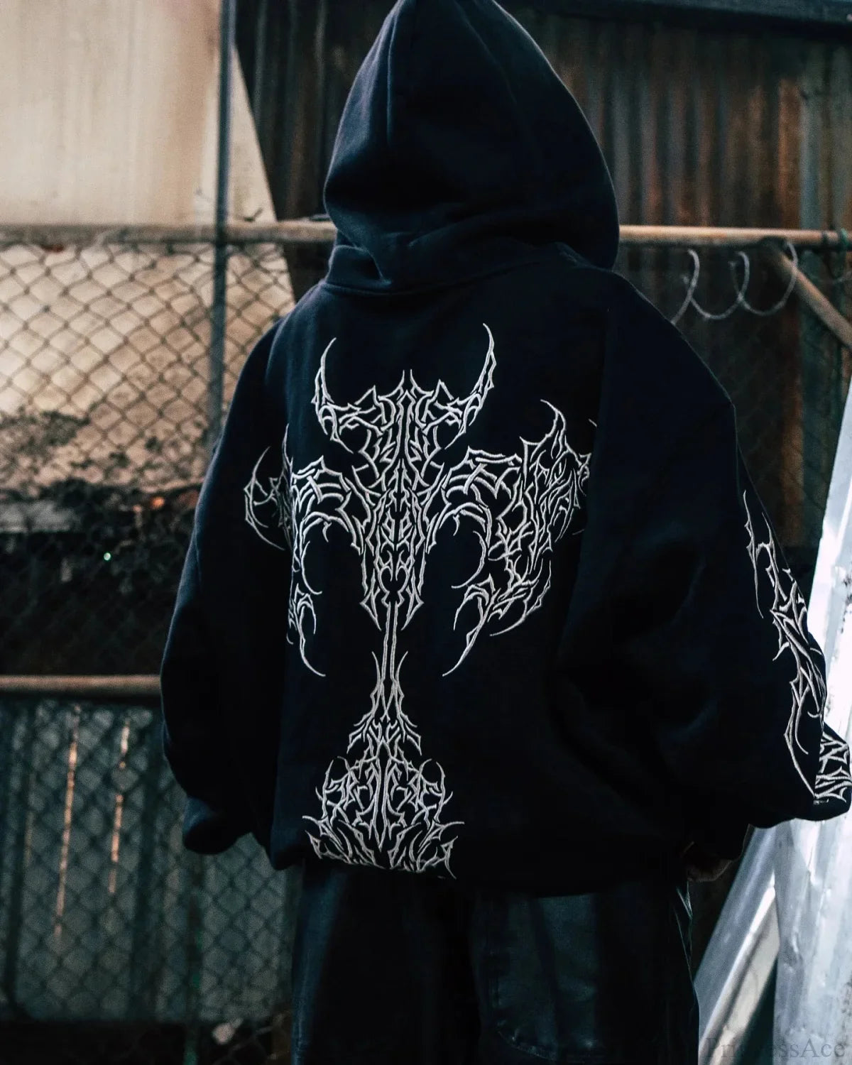 Vintage Y2K Graphic Gothic Zipper Hooded Sweatshirt