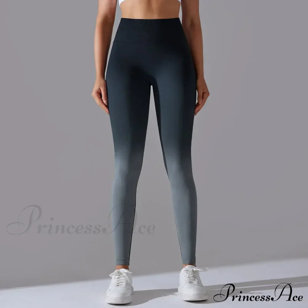 Waist Gradient Seamless Knitting Fitness Cycling Legging