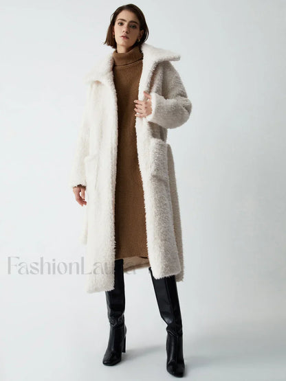 Warm Embrace Graceful Furry Trench Coat