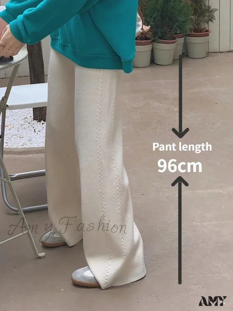 Warm Loose Knitted Wide Leg Soft Comfortable Pants