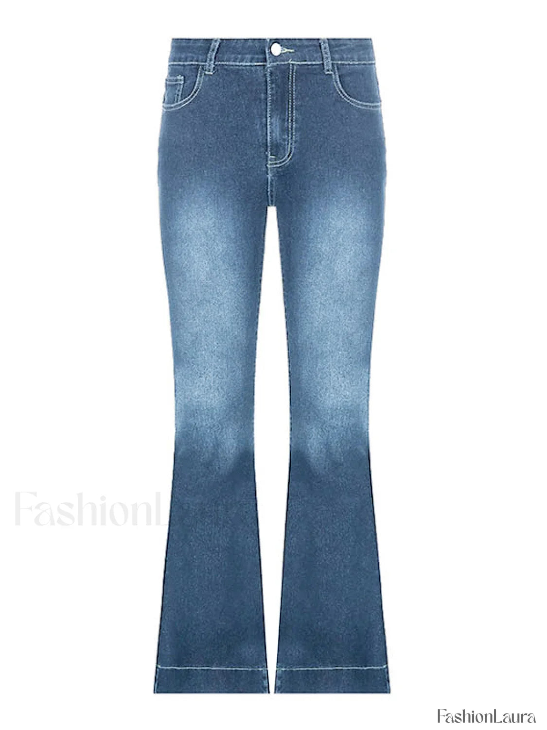 Washed Low Waist Flare Jeans