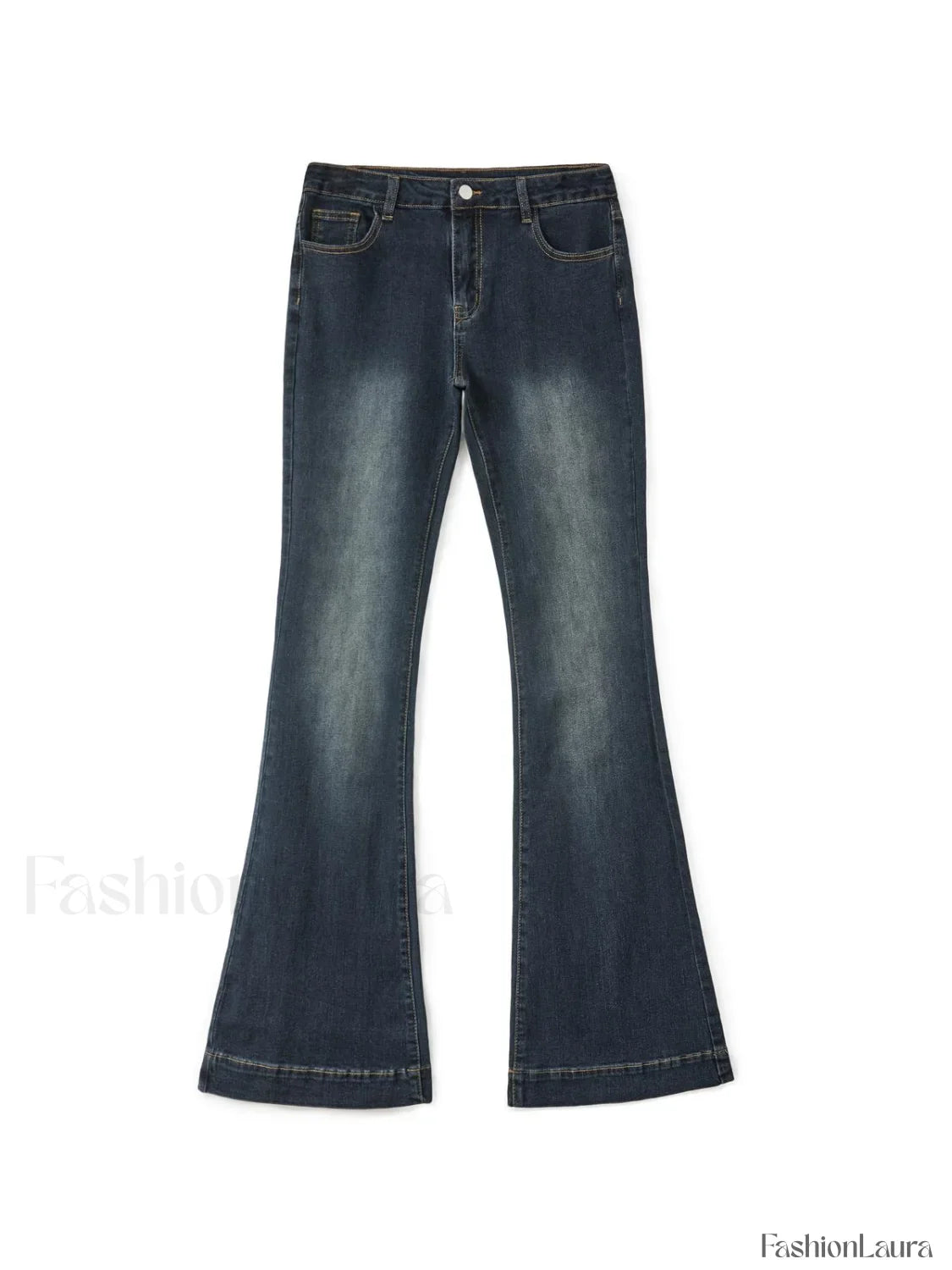 Washed Low Waist Flare Jeans
