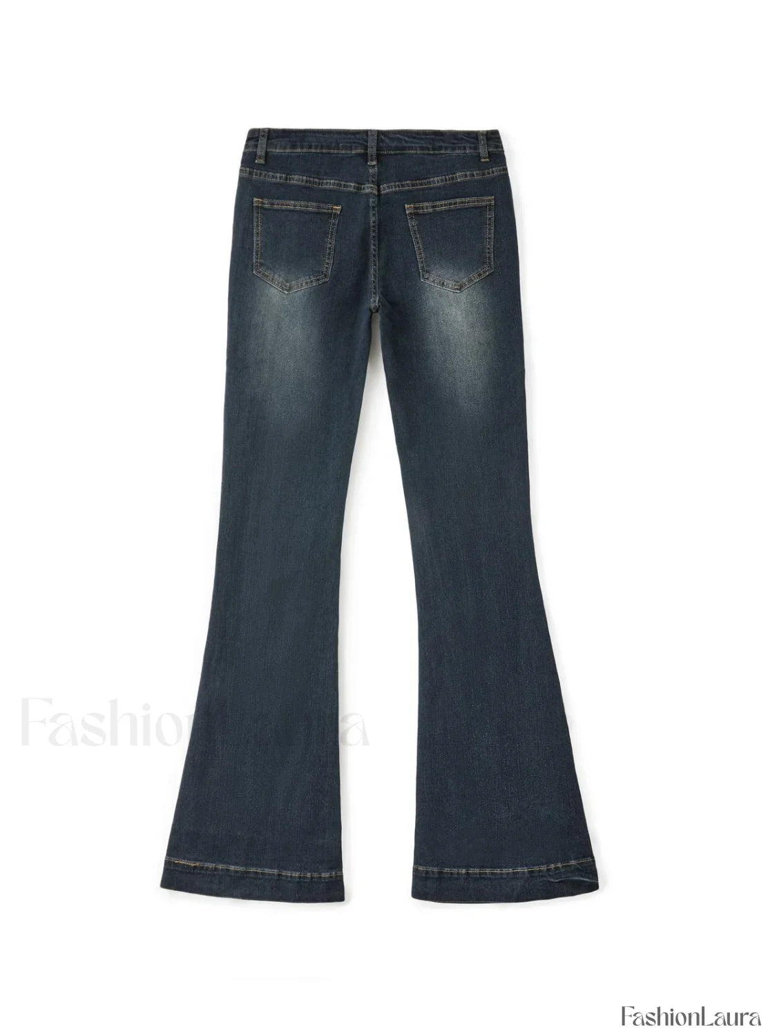 Washed Low Waist Flare Jeans