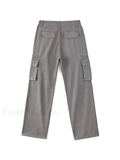 Washed Vintage Baggy Cargo Jeans