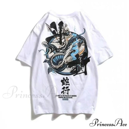 White Cartoon Female Kawaii Tops Tee