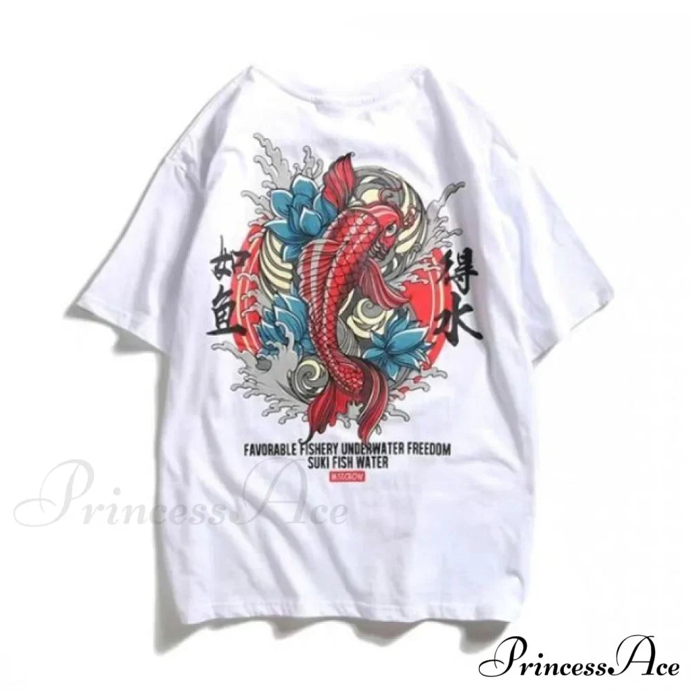 White Cartoon Female Kawaii Tops Tee