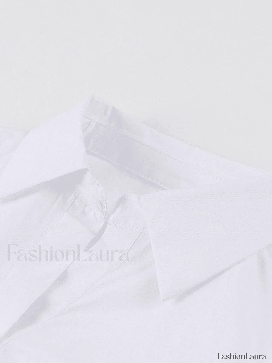 White Ruched Cropped Long Sleeve Blouse