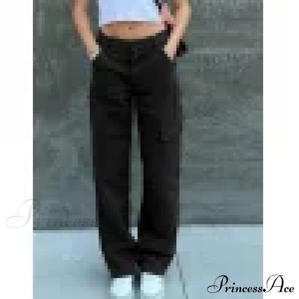 Women Denim Army Green Black Brown Solid Color Casual Fashion Chic Female Cool Girls Streetwear Jeans