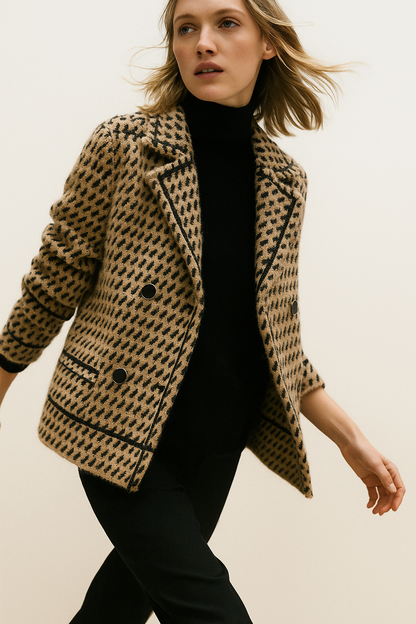 | Houndstooth Knit Jacket