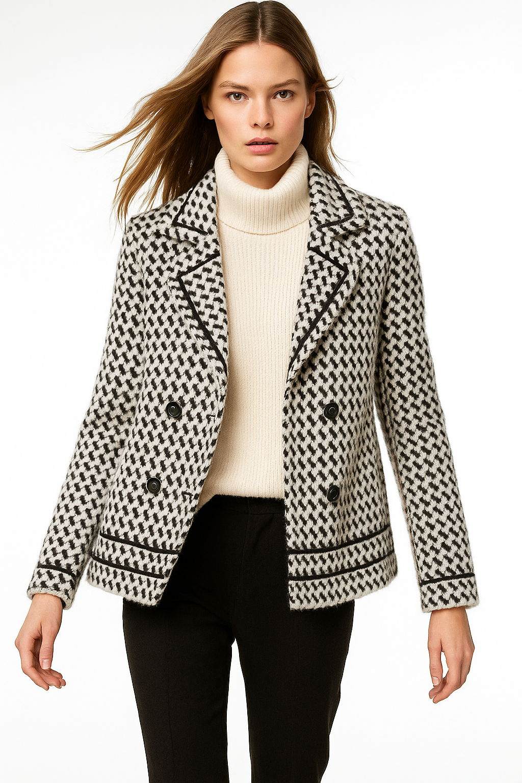 | Houndstooth Knit Jacket