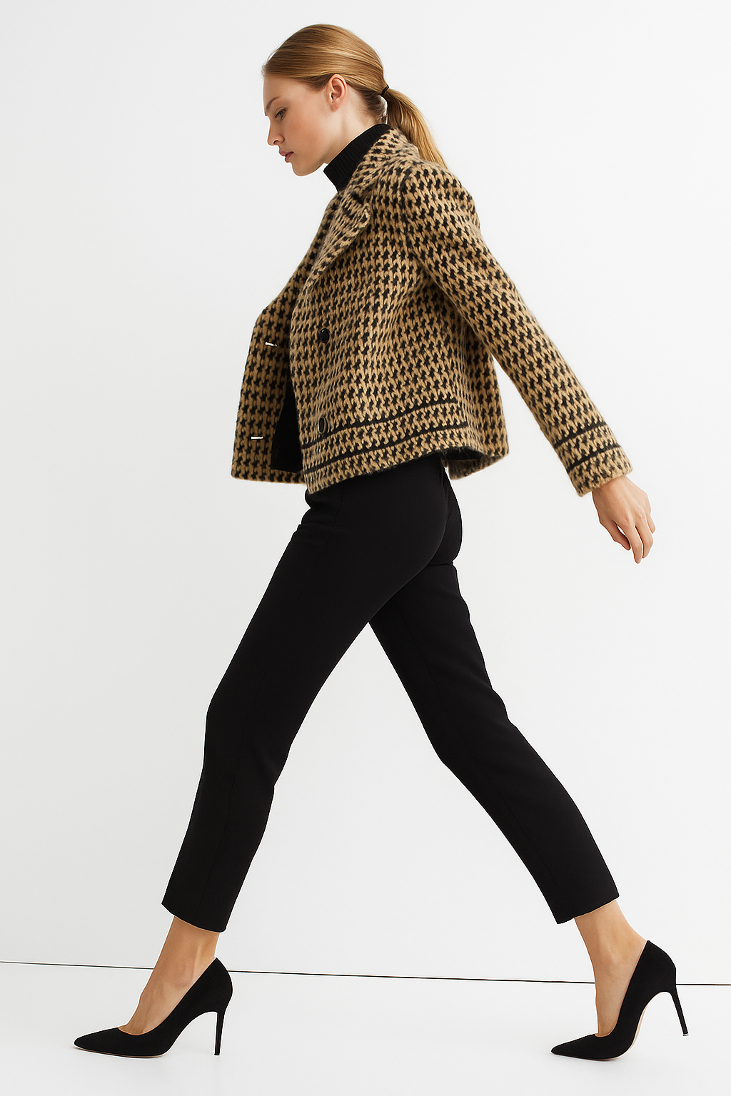 | Houndstooth Knit Jacket
