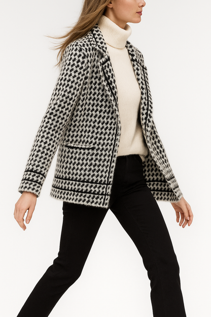 | Houndstooth Knit Jacket