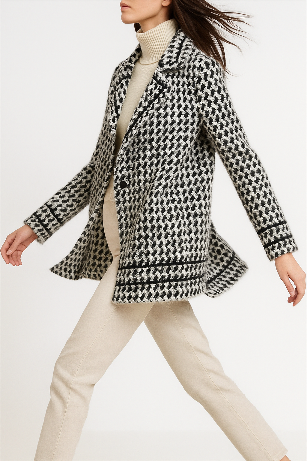 | Houndstooth Knit Jacket