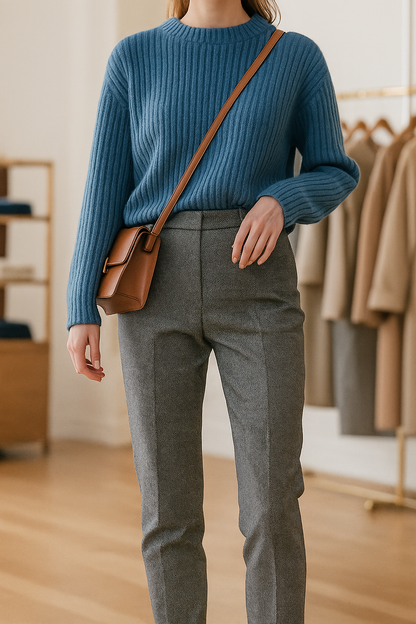 | Wool Herringbone Pants