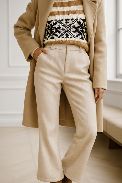 | Wool Herringbone Pants