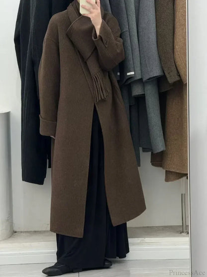 Woolen Single Button Full Sleeve Overcoat