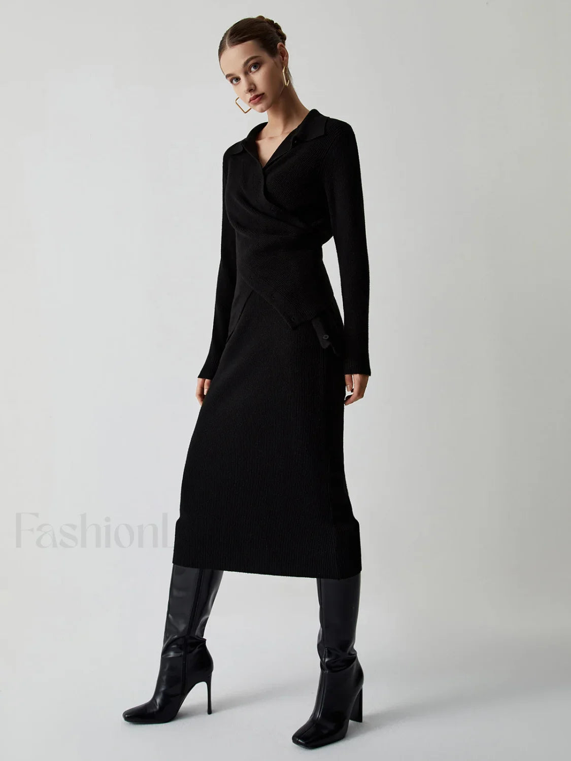 Wrap Knit Two Trendy Piece Skirt Set