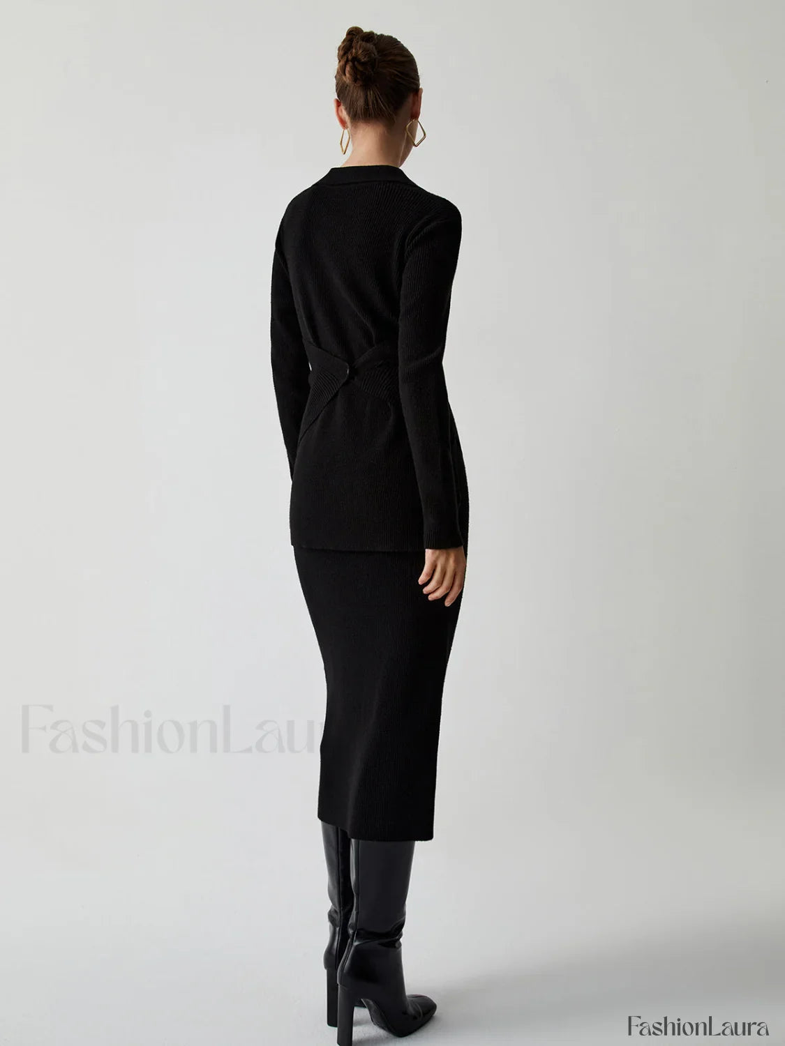 Wrap Knit Two Trendy Piece Skirt Set