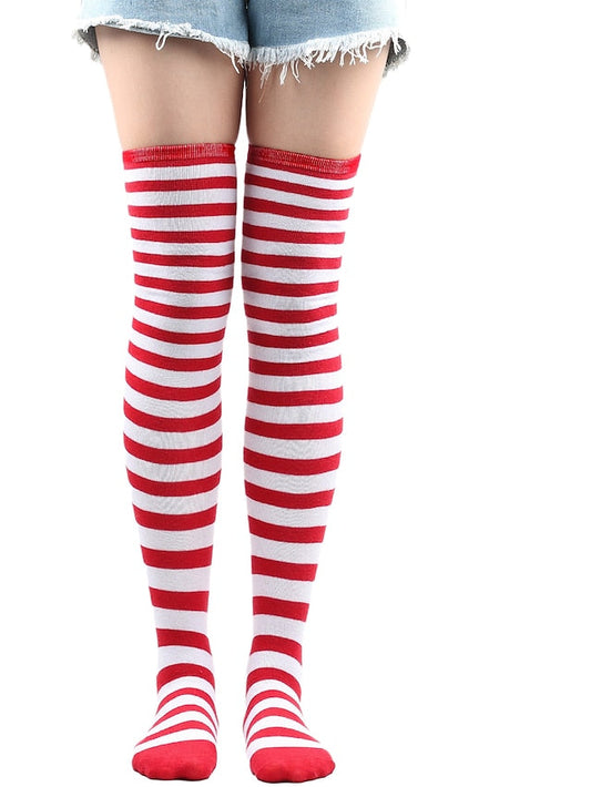 Socks stockings ladies Japanese striped knee socks thigh socks COSPLAY anime socks for Women