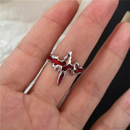 Y2K Gothic Animal Spider Crimson Crystal Ring