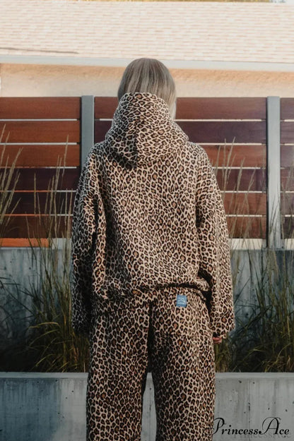 Y2K Leopard Print Hip-Hop Hoodie