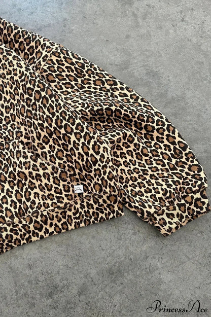Y2K Leopard Print Hip-Hop Hoodie