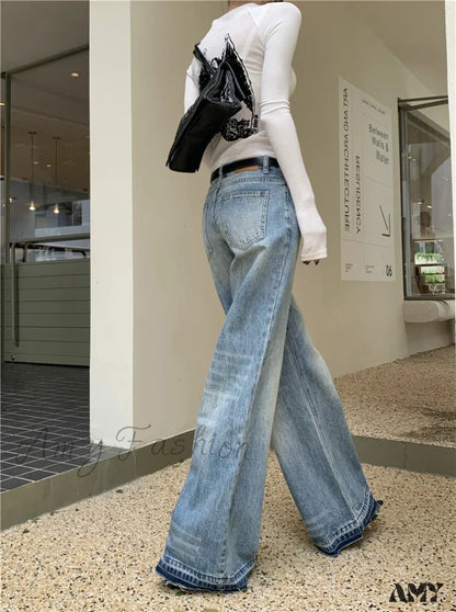 Y2K Low Waist Flare Spring Summer Autumn Fashion Lady Denim Low Rise Jean
