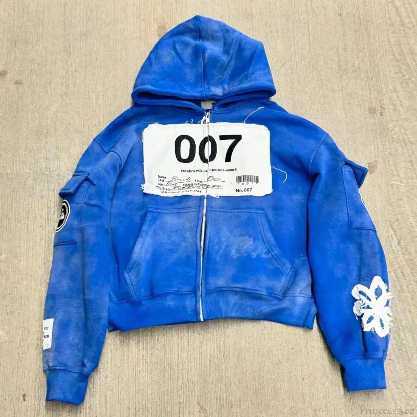 Y2K Mysterious Needlework Zipper Hoodie