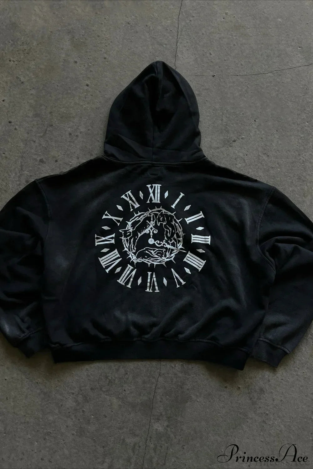 Y2K Street Dark Zip Stylish Hoodie