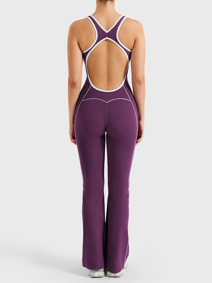 Antonia Contrast Trim Flared Jumpsuit