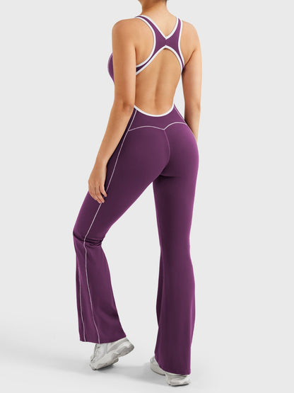 Antonia Contrast Trim Flared Jumpsuit
