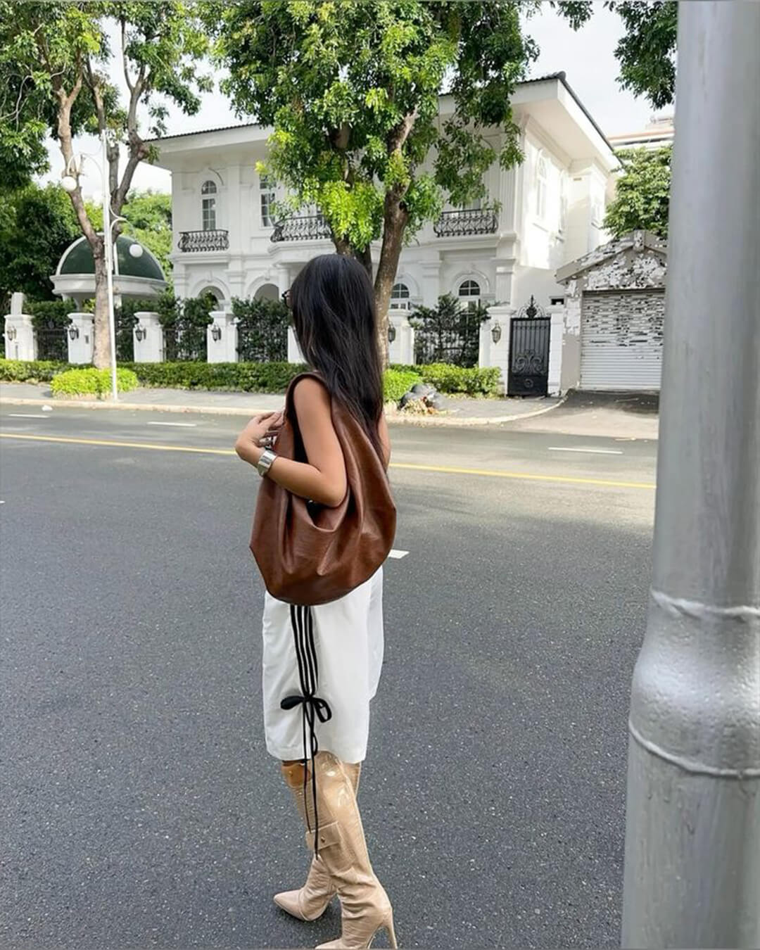 | Vegan Leather Shoulder Bag - Slouchy Tote