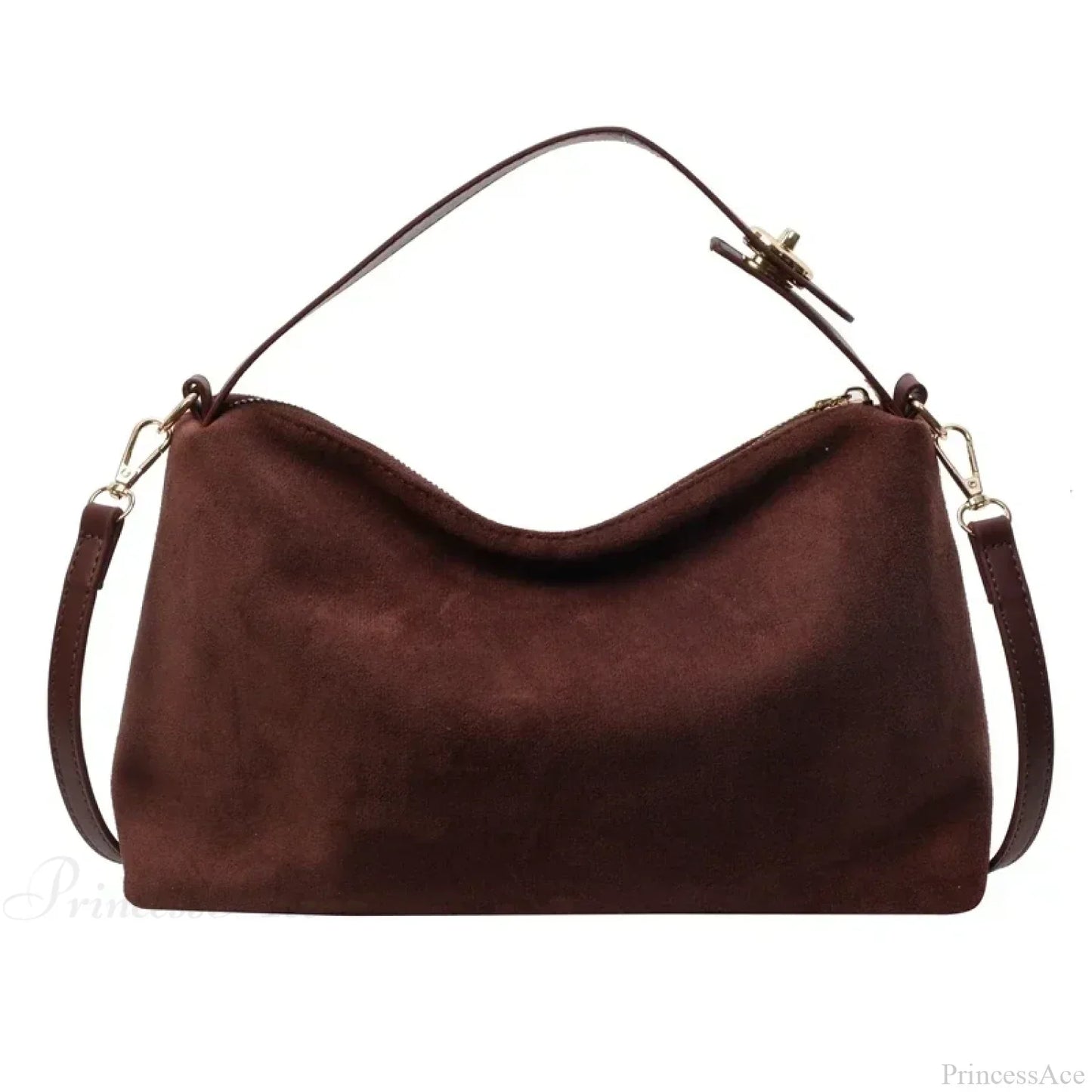 Zip Solid Sewing Thread PU High Capacity Shoulder Handbag